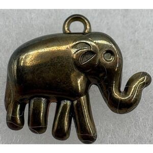 Bronze Tone Elephant Pendant 1" Vintage Style Charm with Jewelry Box